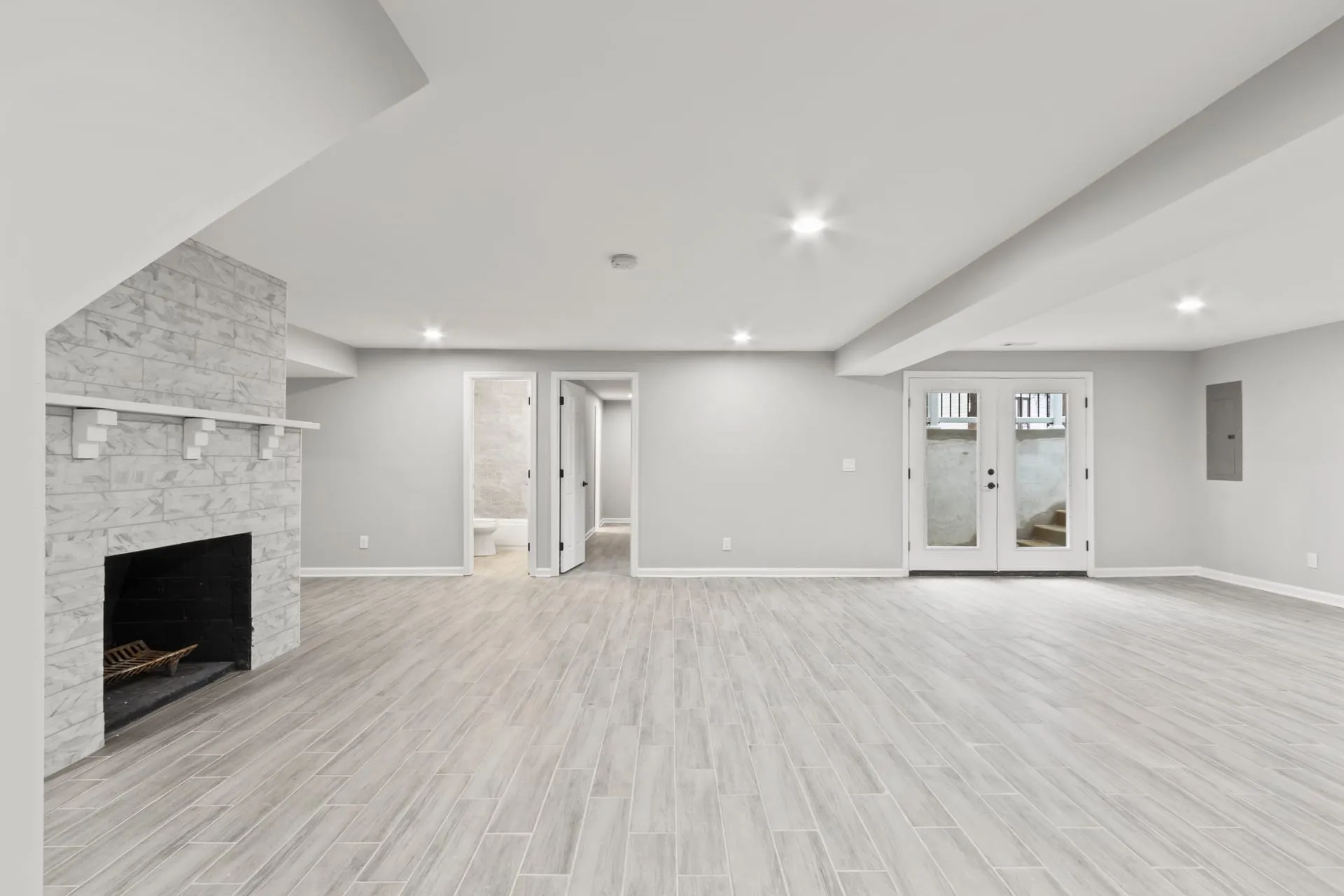 Finished basement by Building America Construction